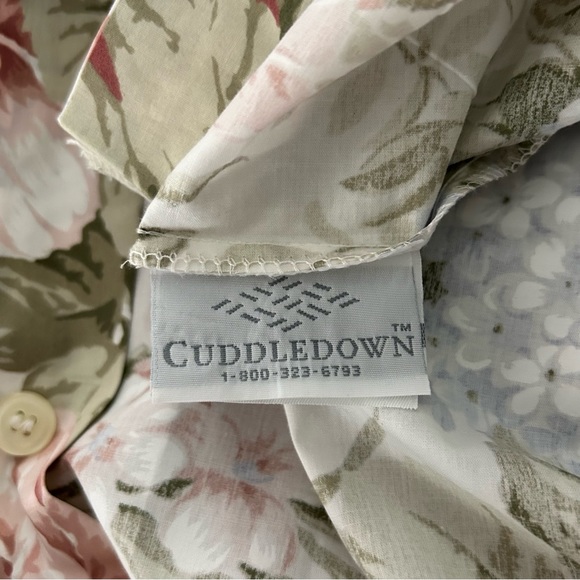 Cuddledown Floral Cotton Twin Duvet Cover Standard Sham Ruffle Throw Pillows Set - Picture 6 of 15